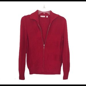 Lexicon Silk Sweater Cardigan Jacket Size S Red
